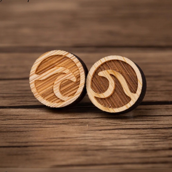 Urban Outfitters Jewelry - "Surf's Up" Handmade Cute Ocean Wave Wood Earrings